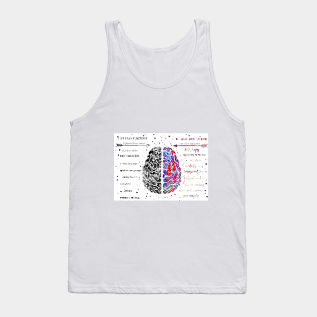 Left and right brain function Tank Top by RosaliArt
